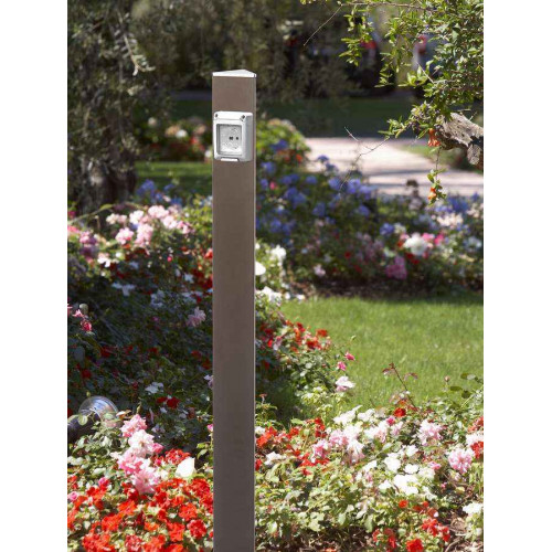 Colonne ELECTROPOINT Bronze métallique - 120 cm - Aluminim - Prise unique - IP 55 - Colortap