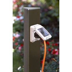 Colonne ELECTROPOINT Bronze métallique - 120 cm - Aluminim - Prise unique - IP 55 - Colortap