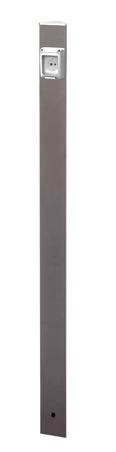 Colonne ELECTROPOINT Grise tourterelle - 120 cm - Aluminim - Prise unique - IP 55