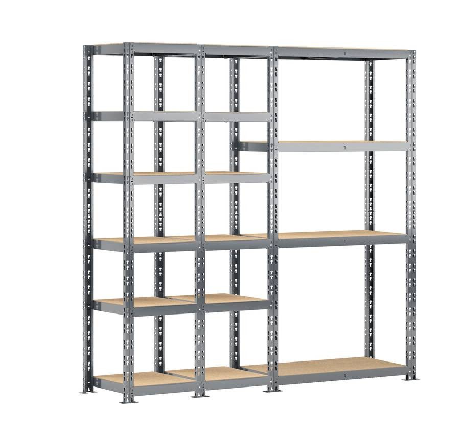 Concept rangement de garage MODULÖ - longueur 200 cm - 16 plateaux