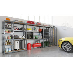 Concept rangement de garage MODULÖ - longueur 505 cm - 16 plateaux - Modulö Storage