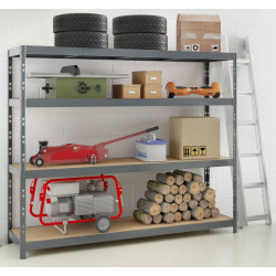 Etagère Rack charge lourde - 4 plateaux - 220 x 40 cm - Modulö Storage