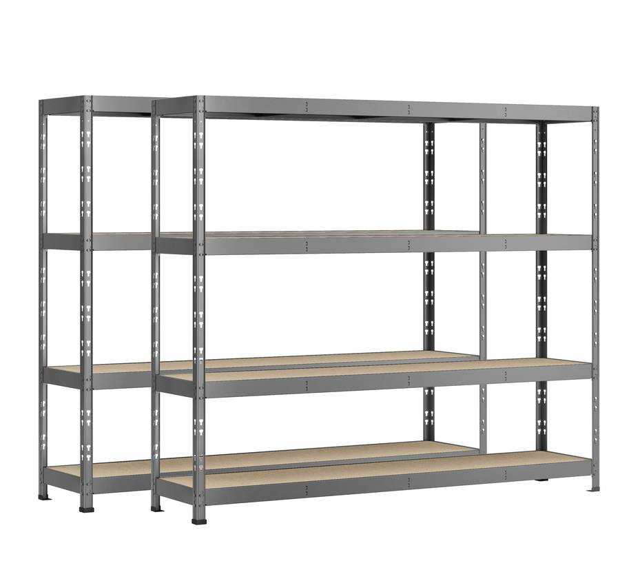 Lot de 2 étagères Rack charge lourde MODULÖ - 4 plateaux - 220 x 40 cm