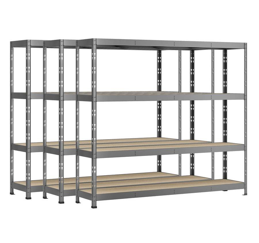 Lot de 3 étagères Rack charge lourde MODULÖ - 4 plateaux - 220 x 40 cm
