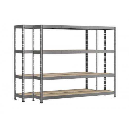 Lot de 2 étagères Rack - 4 plateaux - 220 x 50 cm - charge lourde - Modulö Storage