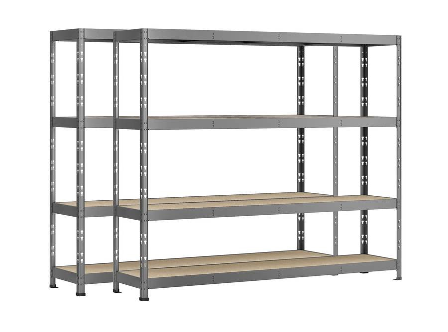 Lot de 2 étagères Rack - 4 plateaux - 220 x 50 cm - charge lourde