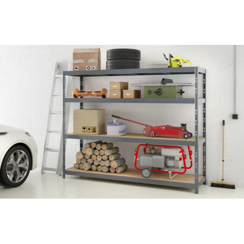 Etagère Rack charge lourde - 4 plateaux - 220 x 60 cm - Modulö Storage