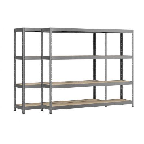 Lot de 2 étagères Rack - 4 plateaux - 220 x 60 cm - charge lourde - Modulö Storage