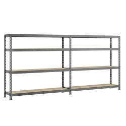 Etagère double Rack MODULÖ - 290 x 50 cm - 8 plateaux - Modulö Storage