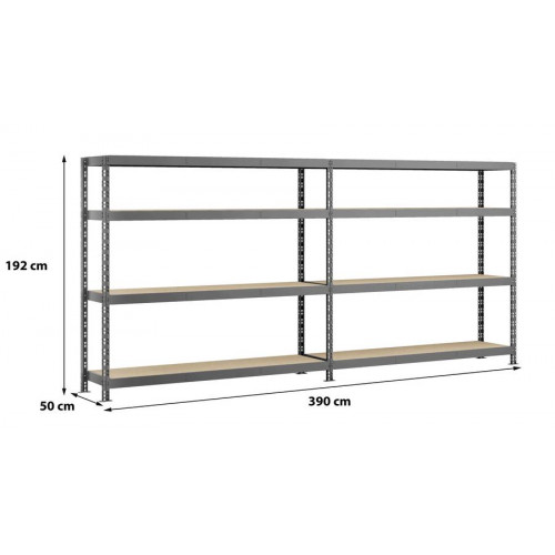Etagère double Rack MODULÖ - 290 x 50 cm - 8 plateaux - Modulö Storage