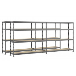 Lot de 2 étagères double Rack MODULÖ - 290 x 50 cm - 8 plateaux - Modulö Storage