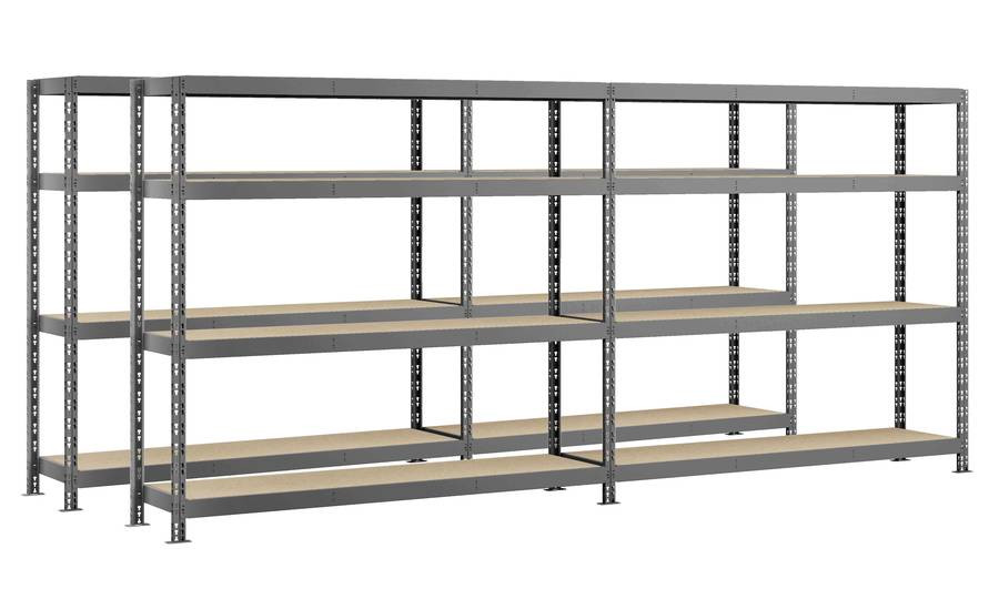 Lot de 2 étagères double Rack MODULÖ - 290 x 50 cm - 8 plateaux