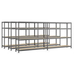 Lot de 3 étagères double Rack MODULÖ - 290 x 50 cm - 8 plateaux - Modulö Storage