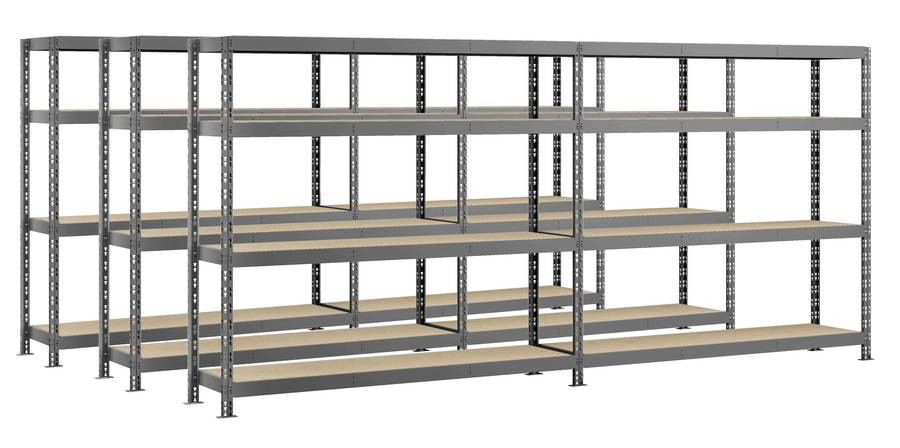 Lot de 3 étagères double Rack MODULÖ - 290 x 50 cm - 8 plateaux