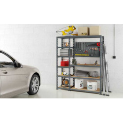 Concept rangement de garage + établi - longueur 150 cm - 10 plateaux - Modulö Storage