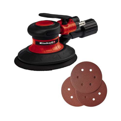 Ponceuse excentrique pneumatique 150 mm – Variateur de vitesse – Aspiration intégrée – 6 abrasifs – 6,3 bar - EINHELL 