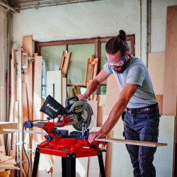 Scie à onglet radiale avec support – 1900 W – Lame 254 mm – Largeur de coupe jusqu’à 310 mm – Laser de coupe intégré - EINHELL