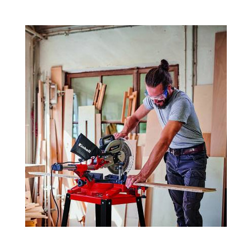 Scie à onglet radiale avec support – 1900 W – Lame 254 mm – Largeur de coupe jusqu’à 310 mm – Laser de coupe intégré - EINHELL 
