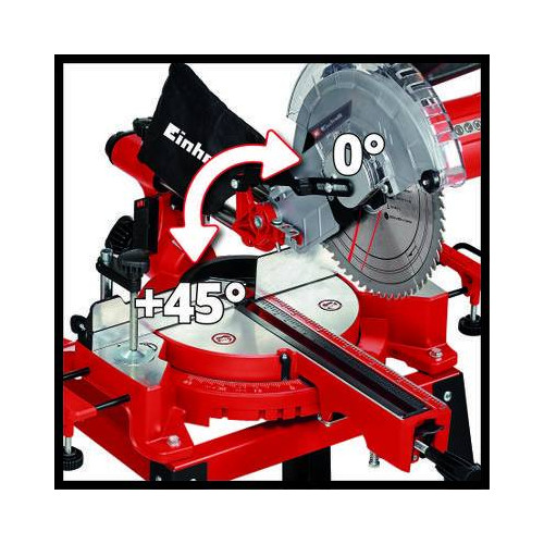Scie à onglet radiale avec support – 1900 W – Lame 254 mm – Largeur de coupe jusqu’à 310 mm – Laser de coupe intégré - EINHELL 