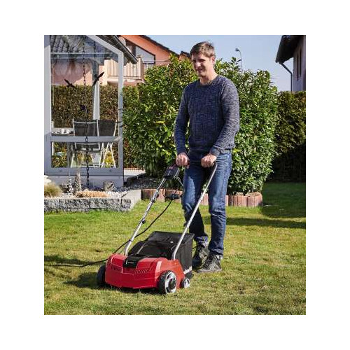 Scarificateur-aérateur électrique 1200 W – Largeur de travail 31 cm – 8 doubles lames + 42 griffes – Bac 28 L – Réglage de profo - EINHELL 