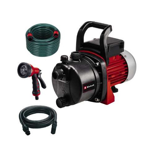 Kit pompe d’arrosage 650 W – Débit 3 800 L/h – Pression 3,6 bar – Hauteur de refoulement 36 m – Avec tuyaux et pistolet pulvéris - EINHELL 