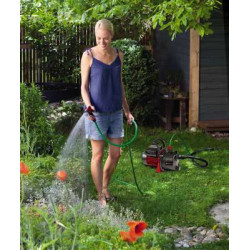 Kit pompe d’arrosage 650 W – Débit 3 800 L/h – Pression 3,6 bar – Hauteur de refoulement 36 m – Avec tuyaux et pistolet pulvéris - EINHELL
