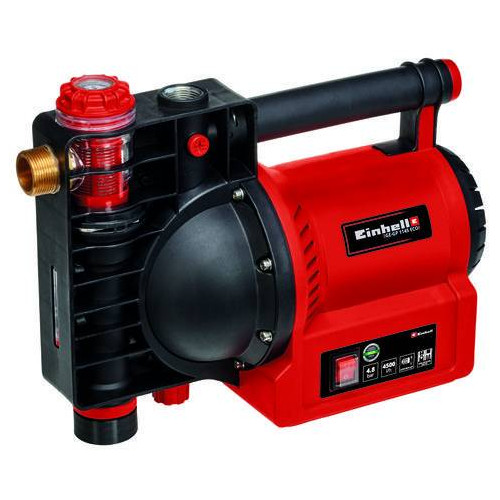 Pompe d’arrosage GE-GP 1145 ECO – 1100 W – Débit 4500 L/h – Pression max. 4,8 bar – Fonction ECO Power – Pré-filtre et clapet an - EINHELL 