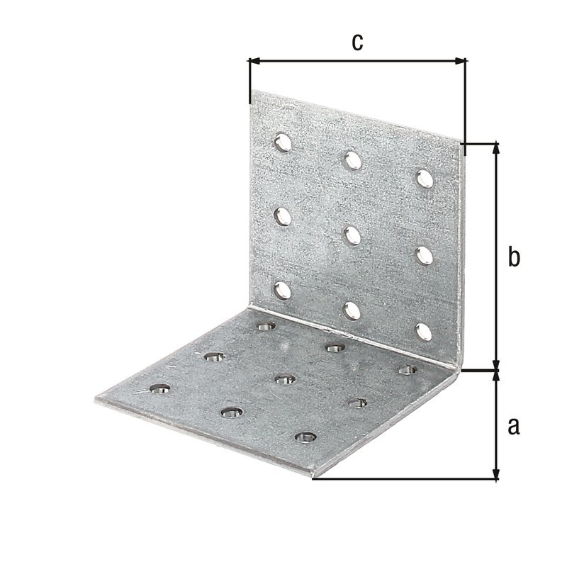 Équerre multi-trous galva zinguée sendzimir 60x60x60