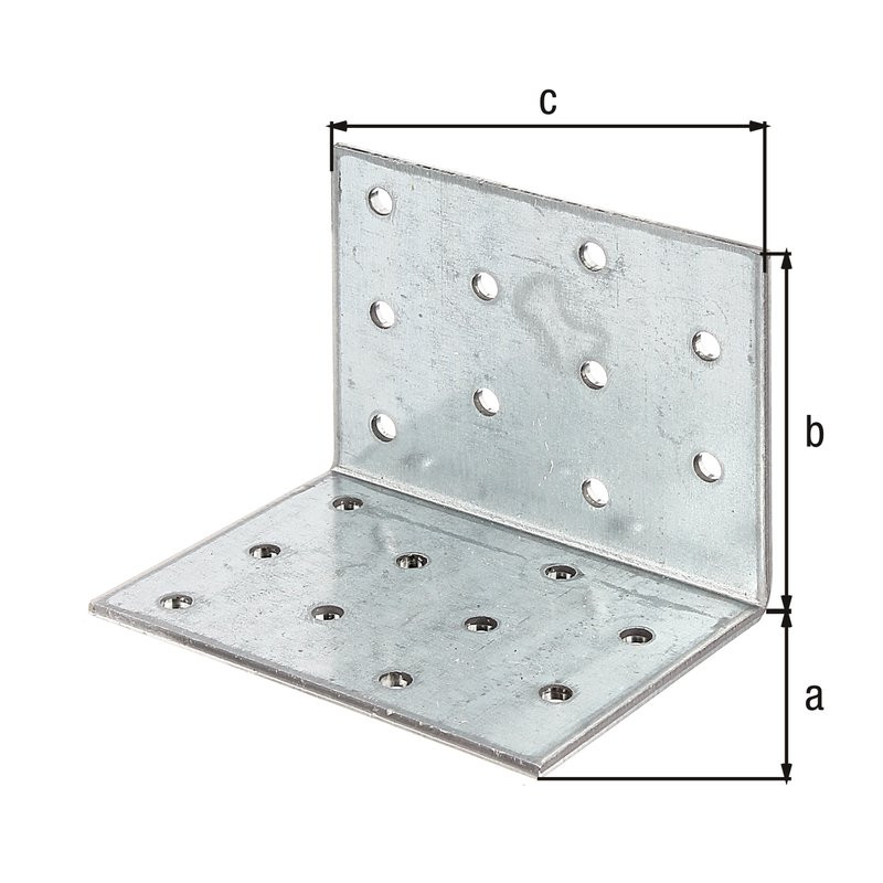 Équerre multi-trous galva zinguée sendzimir 60x60x80