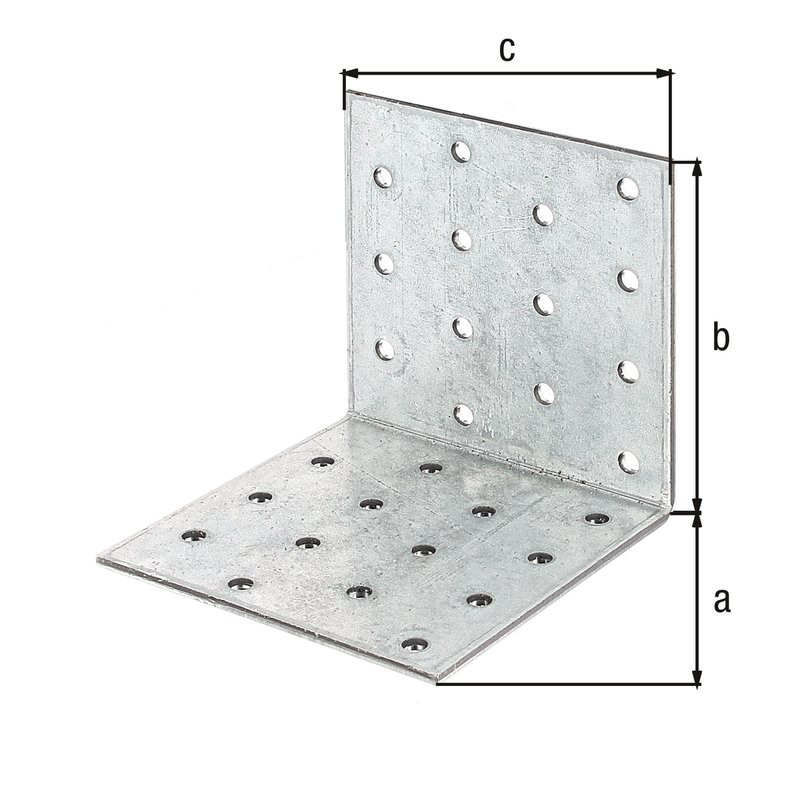 Équerre multi-trous galva zinguée sendzimir 80x80x80