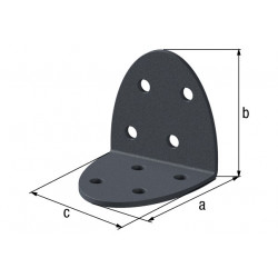 Équerre d'assemblage  Ovado galva plastifié gris 40x40x40 de marque GAH ALBERTS, référence: B5521900