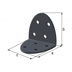 Équerre d'assemblage  Ovado galva plastifié gris 50x50x40 de marque GAH ALBERTS, référence: B5522000