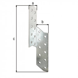 Équerre renvoyée droite galva zinguée sendzimir 32x32x170 de marque GAH ALBERTS, référence: B5528300