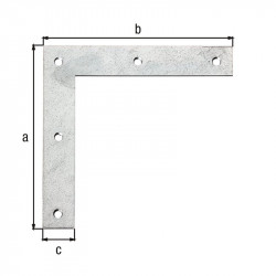 Équerre d'angle galva zinguée sendzimir 120x120x20 de marque GAH ALBERTS, référence: B5530300