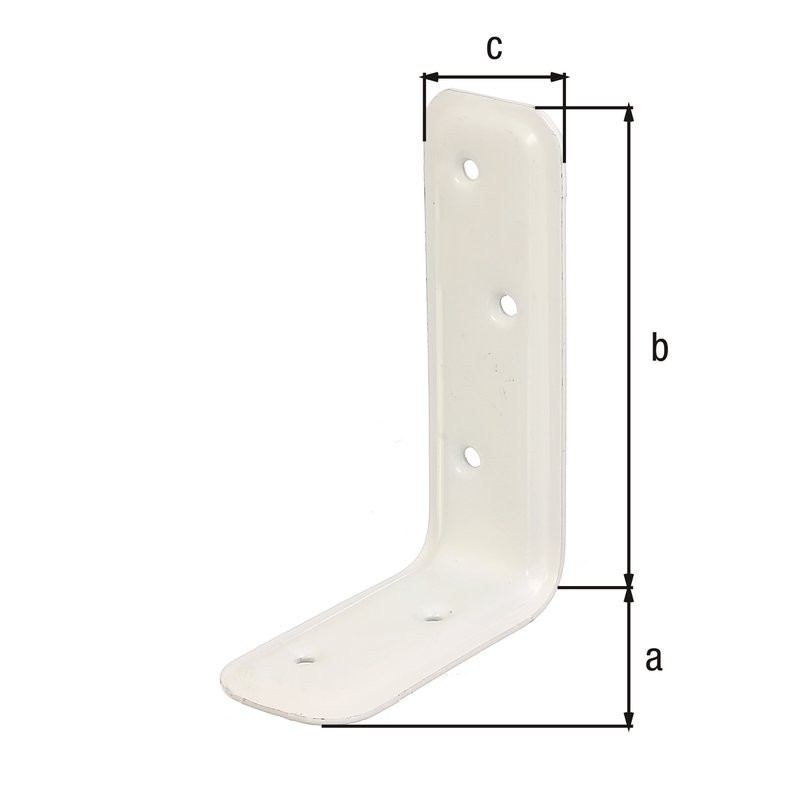 Équerre emboutie galva plastifiée blanche 80x120x40