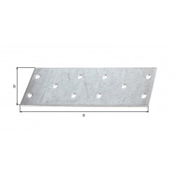 Platine multi-trous galva zinguée sendzimir 115x40x2 de marque GAH ALBERTS, référence: B5533400