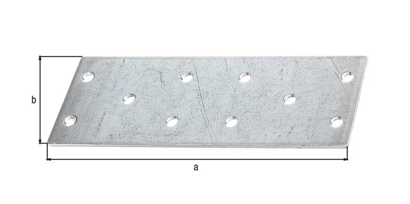 Platine multi-trous galva zinguée sendzimir 115x40x2