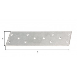 Platine multi-trous  galva zinguée sendzimir 155x40x2 de marque GAH ALBERTS, référence: B5534900