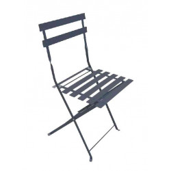 Lot de 2 chaises de jardin pliantes BISTROT -  Gris - CHALET & JARDIN