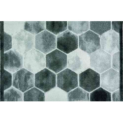 Tapis déco intérieur absorbant - tomettes grises - 75x50 cm de marque Coryl, référence: B5555500
