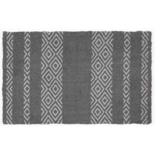 Tapis déco intérieur absorbant - moelleux gris - 80x50 cm - Coryl