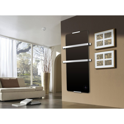 Sèche serviette décoratif design noir 900W thermostat electronique - CHEMIN'ARTE