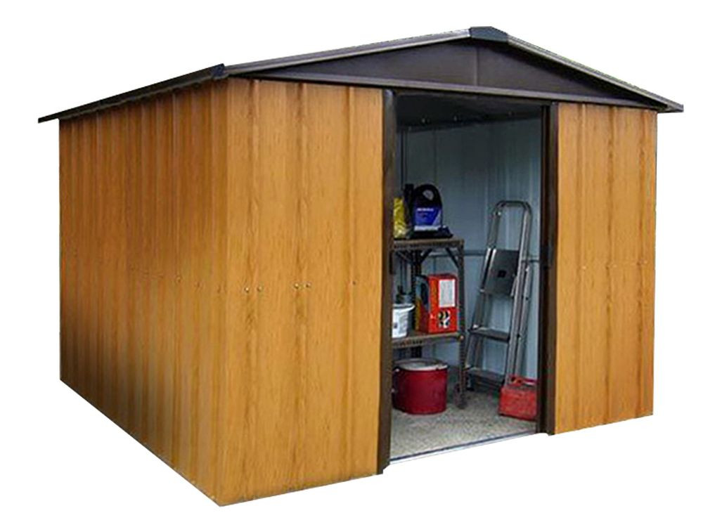 Abri Métal 108WGY - S.H. T. 7,18 m² - H. 212cm - Marron bois