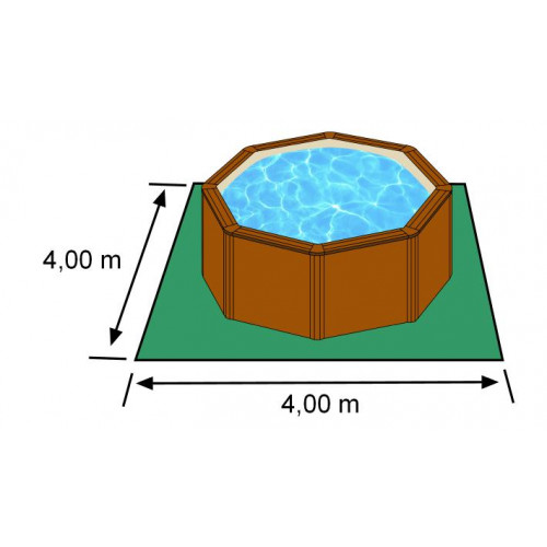 Piscine ronde acier Ø3,70m x H: 1,22m - Imitation bois - Filtration à sable - GRE POOLS