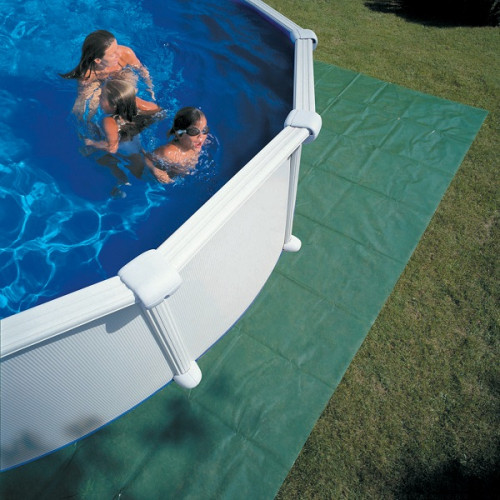 Piscine ovale acier 9,20m x 5,05m x H: 1,32m - Filtration à sable - Renforts apparents - GRE POOLS