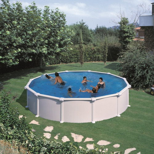 Piscine ronde acier Ø3,70m x H: 1,32m - Filtration à sable - GRE POOLS