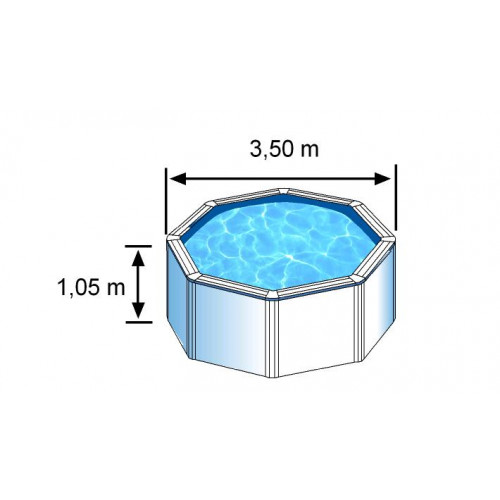 Piscine ronde acier Ø3,70m x H: 1,22m - Filtration à sable - GRE POOLS