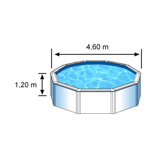 Piscine ronde acier Ø4,80m x H: 1,22m - Filtration à cartouche - GRE POOLS