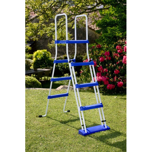 Piscine ovale acier 9,20m x 5,05m x H: 1,32m - Filtration à sable - SANS Renforts apparents - GRE POOLS