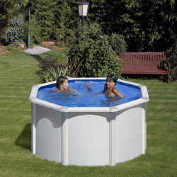 Piscine ronde acier Ø2,60m x H: 1,22m - Filtration à sable de marque GRE POOLS, référence: J5583400